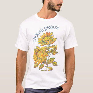 Ukrainian sunflower art choose peace for ukraine T-Shirt