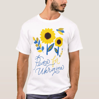 Ukrainian sunflower art Peace for Ukraine T-Shirt