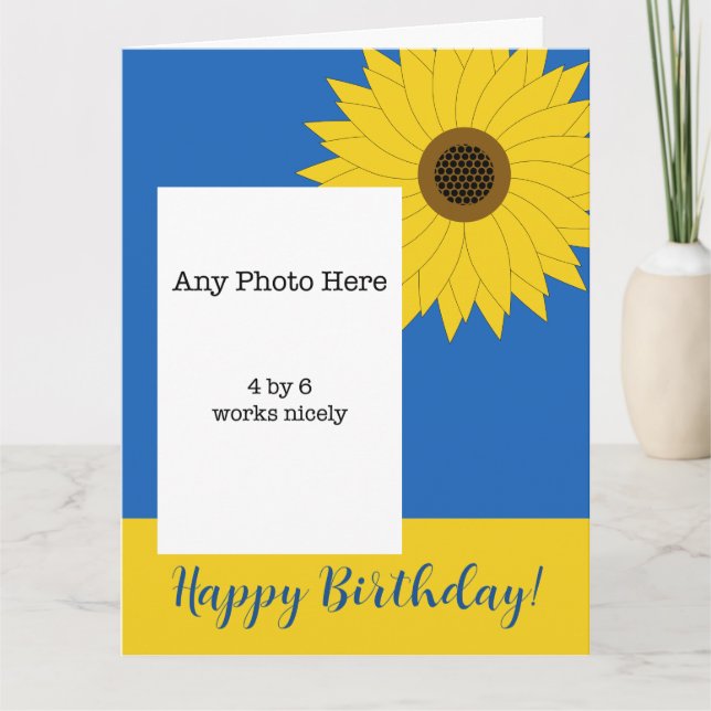 Ukrainian Sunflower Birthday Card (Front)