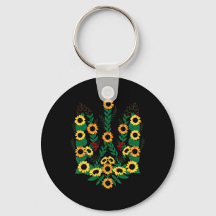 Ukrainian Sunflowers Forming The Coat Of Arms Of U Key Ring