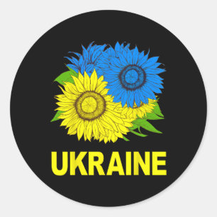Ukrainian Sunflowers Traditional Symbol Of Ukraine Classic Round Sticker