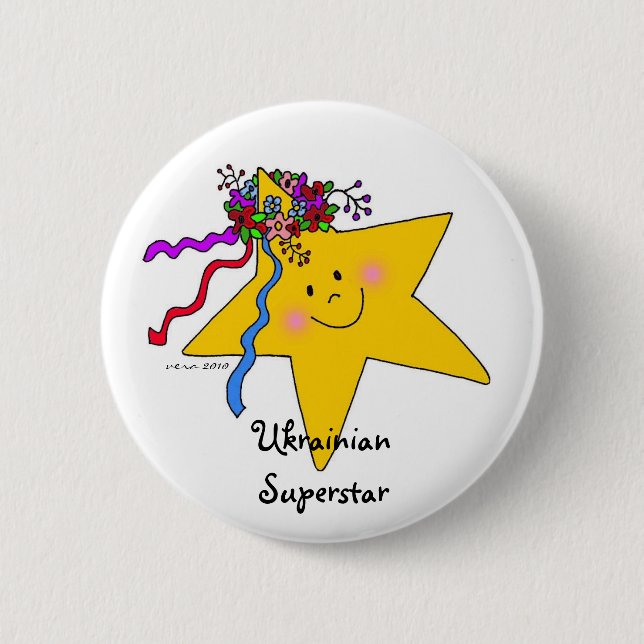 Ukrainian Superstar 6 Cm Round Badge (Front)