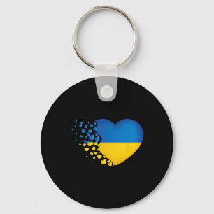 Ukrainian Symbols Ukrainian Flag Heart Love Key Ring