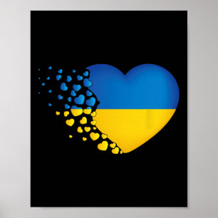 Ukrainian Symbols Ukrainian Flag Heart Love  Poster