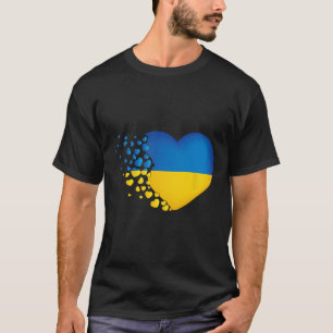 Ukrainian Symbols Ukrainian Flag Heart Love T-Shirt