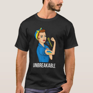 Ukrainian T Women Girl Unbreakable Ukraine Flag T-Shirt