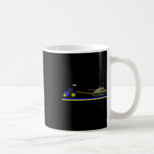Ukrainian Tractor Pulling Tank With Ukraine Flag Coffee Mug
