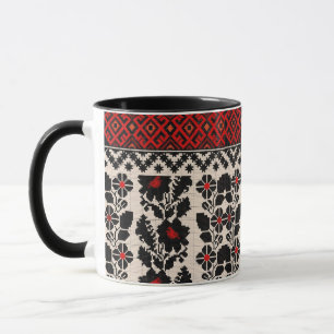 Ukrainian traditional vushuvanka folk art pattern. mug