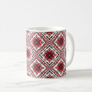Ukrainian traditional vushuvanka folk art red Mug