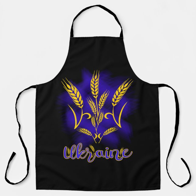 Ukrainian trident made of wheat ear apron (Front)
