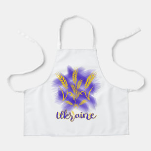 Ukrainian trident made of wheat ear apron