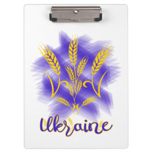 Ukrainian trident made of wheat ear clipboard