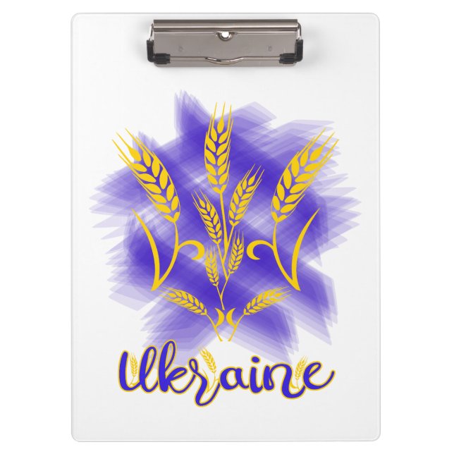 Ukrainian trident made of wheat ear clipboard (Front)