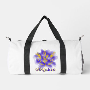 Ukrainian trident made of wheat ear duffle bag