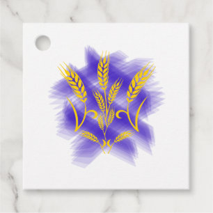 Ukrainian trident made of wheat ear favour tags