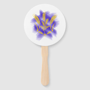 Ukrainian trident made of wheat ear hand fan
