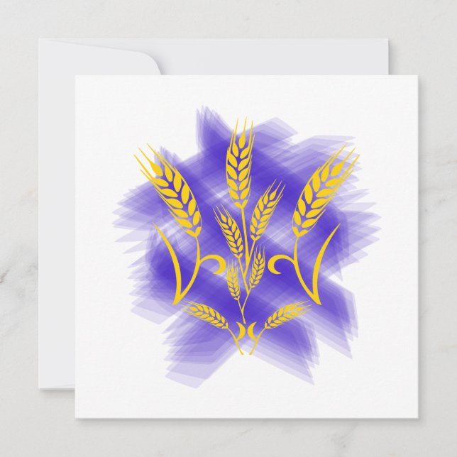 Ukrainian trident made of wheat ear holiday card (Front)