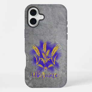 Ukrainian trident made of wheat ear iPhone 16 plus case