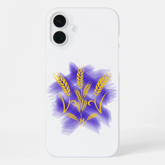 Ukrainian trident made of wheat ear iPhone case (Back)