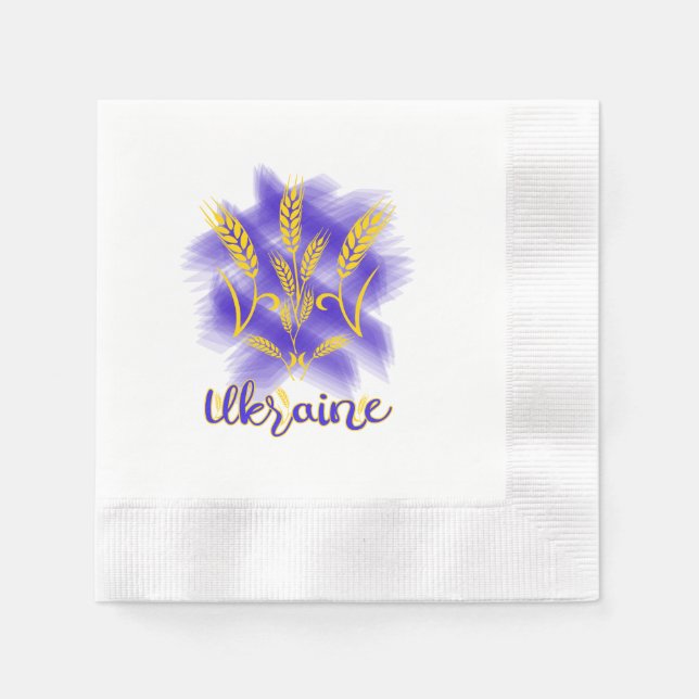 Ukrainian trident made of wheat ear napkin (Front)