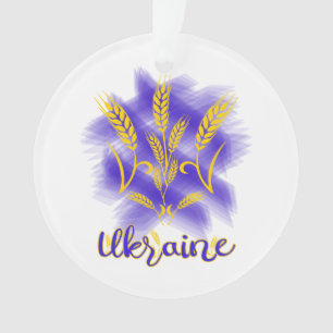 Ukrainian trident made of wheat ear ornament