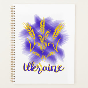 Ukrainian trident made of wheat ear planner
