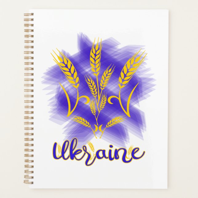 Ukrainian trident made of wheat ear planner (Front)