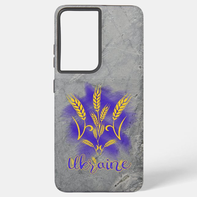 Ukrainian trident made of wheat ear samsung galaxy s21 ultra case (Back)