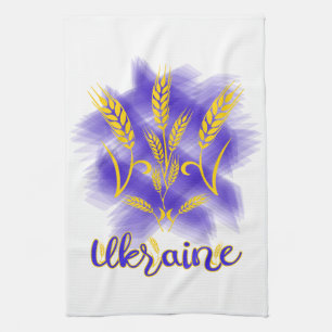 Ukrainian trident made of wheat ear tea towel