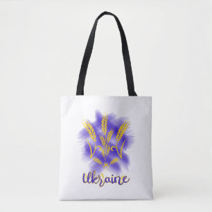 Ukrainian trident made of wheat ear tote bag