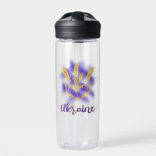 Ukrainian trident made of wheat ear water bottle