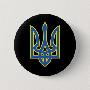 Ukrainian Trident Shirt Tryzub Ukraine Army Green 6 Cm Round Badge