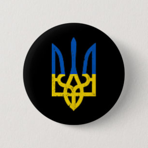 Ukrainian Trident Symbol - Ukraine Flag Support Pa 6 Cm Round Badge