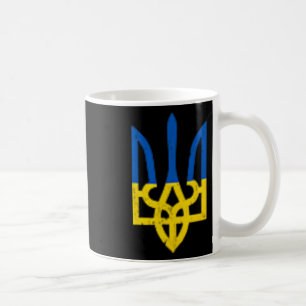 Ukrainian Trident Symbol - Ukraine Flag Support Pa Coffee Mug