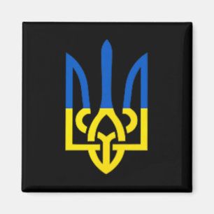 Ukrainian Trident Symbol - Ukraine Flag Support Pa Magnet