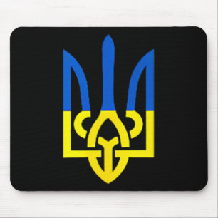 Ukrainian Trident Symbol - Ukraine Flag Support Pa Mouse Pad