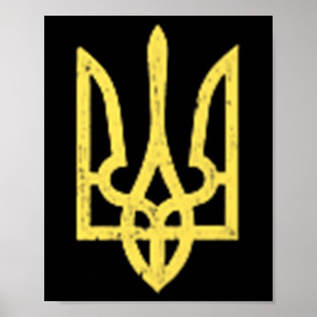 Ukrainian Trident Symbol - Ukraine Support Patriot Poster (Front)