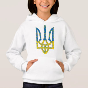 Ukrainian trident textured flag of Ukraine colours