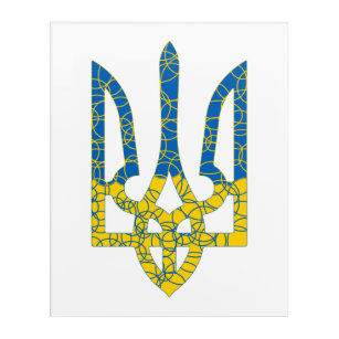 Ukrainian trident textured flag of Ukraine colours Acrylic Print