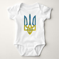 Ukrainian trident textured flag of Ukraine colours