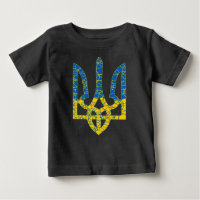 Ukrainian trident textured flag of Ukraine colours