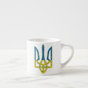 Ukrainian trident textured flag of Ukraine colours Espresso Cup