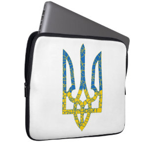 Ukrainian trident textured flag of Ukraine colours Laptop Sleeve
