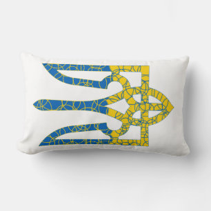 Ukrainian trident textured flag of Ukraine colours Lumbar Cushion