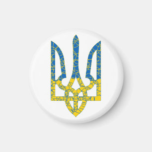 Ukrainian trident textured flag of Ukraine colours Magnet