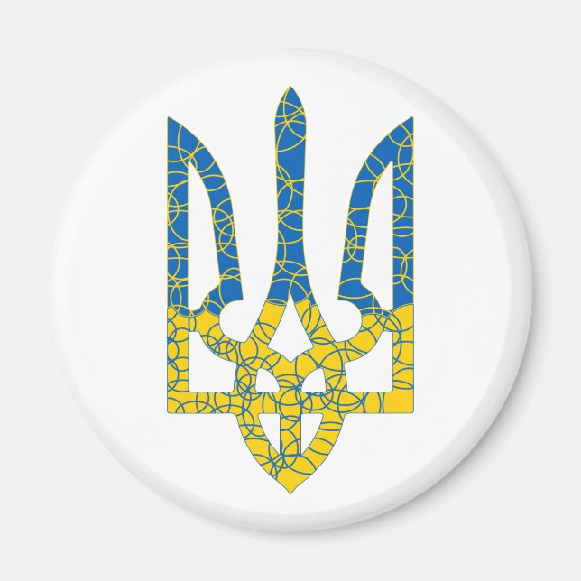 Ukrainian trident textured flag of Ukraine colours Magnet (Front)