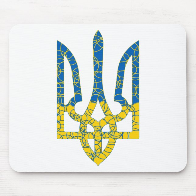 Ukrainian trident textured flag of Ukraine colours Mouse Pad (Front)