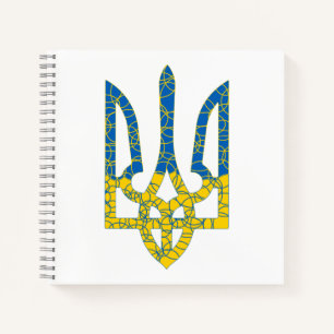 Ukrainian trident textured flag of Ukraine colours Notebook