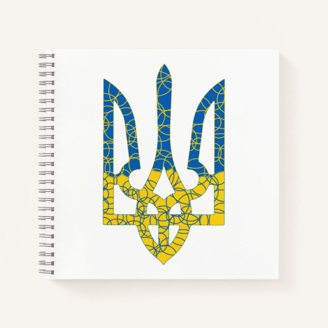 Ukrainian trident textured flag of Ukraine colours Notebook (Front)