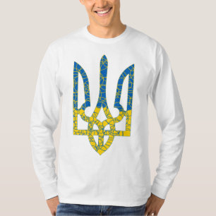 Ukrainian trident textured flag of Ukraine colours T-Shirt